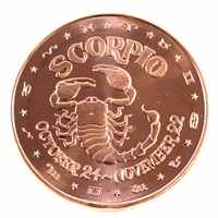 Zodiac Scorpio 1oz. .999 Fine Copper