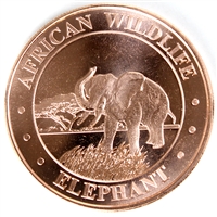 African Wildlife: Elephant 1oz. .999 Fine Copper