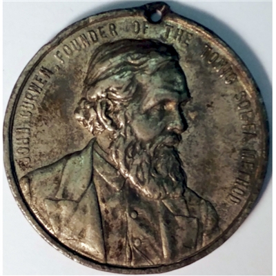 728L 1891 John Curwen - founder Tonic Sol-fa Method Medallion - loophole