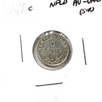 1947C Newfoundland 5-cents AU-UNC (AU-55) Scratched