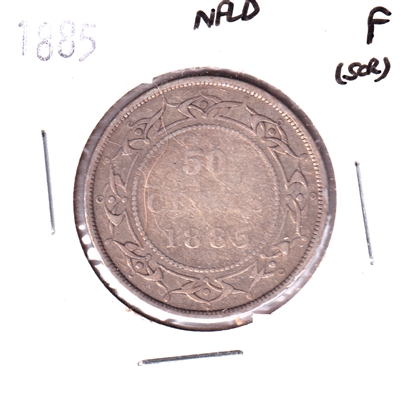 1885 Newfoundland 50-cents Fine (F-12) Scratched or Impaired