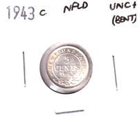 1943C Newfoundland 5-cents UNC+ (MS-62) Bent