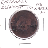 USA Liberty Head Large Cent Counterstamped 'Eldridge'