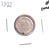 1902 Canada 10-cents Extra Fine (EF-40) Hole