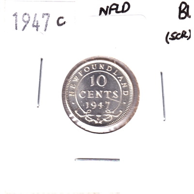 1947C Newfoundland 10-cents Brilliant Uncirculated (MS-63) Scratched