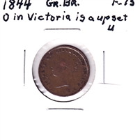 ERROR Broken O in Victoria Great Britain 1844 Half Farthing F-VF (F-15)