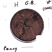 Great Britain 1912H Penny Very Fine (VF-20) Corrosion
