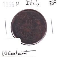 Italy 1866N 10 Centesimi Extra Fine (EF-40)