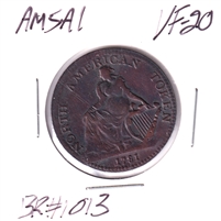 AM-5A1 1781-dated North American Copper Token (Circa 1825) Very Fine (VF-20)