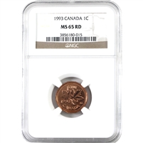 1993 Canada 1-cent NGC Certified MS-65 Red