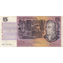 Australia Note 1974 5 Dollars, VF (tear)