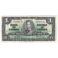 BC-21a 1937 Canada $1 Osborne-Towers, C/A, VF (Hole)