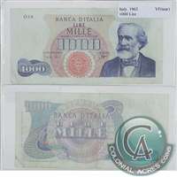 Italy Note 1963 1000 Lire, VF (Tear)