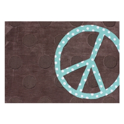 Peace Sign - Peace Dot 5 ft x 7 ft Hand Tufted Room Rug