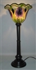 Daniel Lotton
Bronze Base Torchiere Lamp
Shade Sunset with Purple Iris and Leaf and Vine
Notice the green border on shade.
This one is a Sweetheart....Beautiful
A Masterpiece. The Best of the Best
First Torchiere Lamp of this style