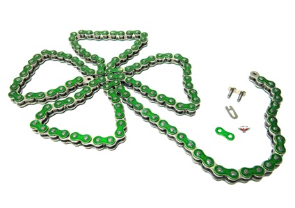 415HD drive chain - 128 links - METALLIC GREEN