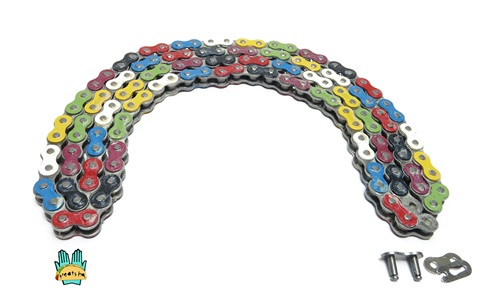 415HD drive chain - 128 links - all the colors of the RAINBOW!