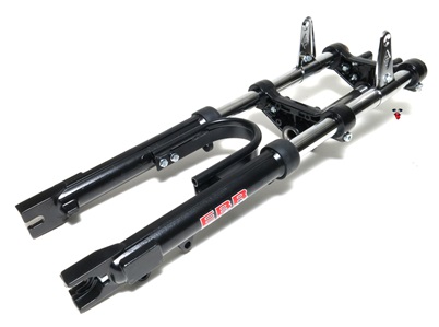 puch magnum EBR black hydraulic forks WITH stabilizer + adjustable preload fork caps