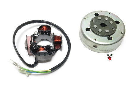 OEM derbi revolution start V cdi stator and magneto assembly - 4 wire