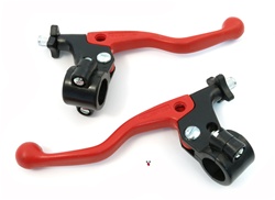 lusito 5" black & red PLASTIC brake lever assemblies - whoa