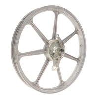 NOS 16" garelli grimeca 7 razze SILVER mag wheel - FRONT