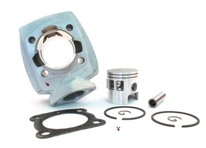 peugeot airsal 70cc 46mm aluminum cylinder kit - small port ***BENT SKIRT SPECIAL!!!***
