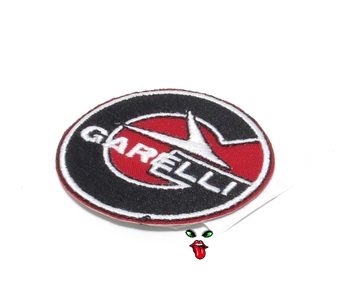 MOPED THREADS garelli logo patch - black n white n red