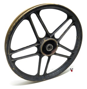 USED 17" grimeca front 5 star hobbit mag wheel - BLACK n GOLD