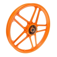 new 17" ORANGE honda hobbit pa50 camino 5 star mag wheel - FRONT
