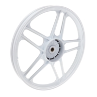 new 17" WHITE honda hobbit pa50 camino 5 star mag wheel - REAR