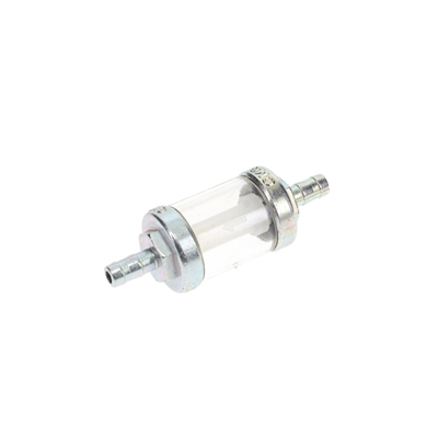 OMG clear fuel filter - chrome - 1/4" (6mm)