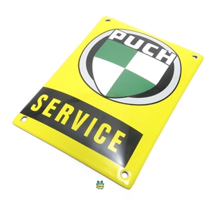 puch service YELLOW enamel sign - little version