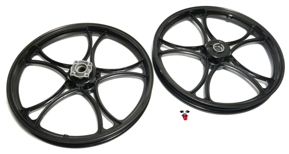 powdercoated 17" motomarina sebring mag wheel set - BLK sparkle sparkle