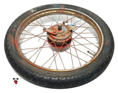 USED 16" colorful sprayblast italian FRONT spoke wheel