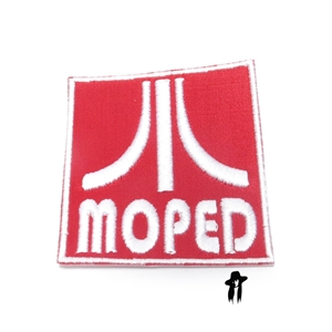 MOPED THREADS square MOPED atari patch in RED