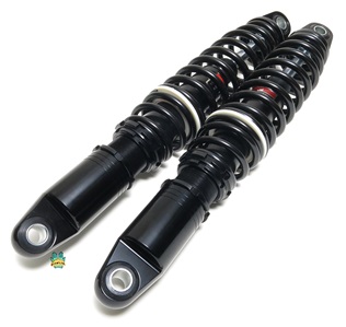 dual spring rate progressive adjustable shocks with EGOBOOST™ technology- 350mm - 370mm in BLACK