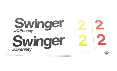 JCPenny SWINGER 2 tank decal set - black w/red & yellow "2"
