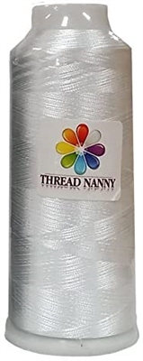 White Embroidery Machine Bobbin Thread - Huge 5500yards Cone Spool - 60 WT Polyester for Brother Janome Singer
