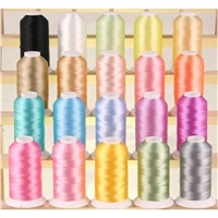 20 Pastel Colors of Premium Quality Polyester Embroidery Thread