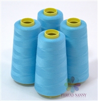 4 Large Cones of Polyester thread in Aquamarine with 3000 yards each