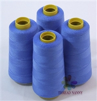 4 Large Cones of Polyester thread in Cobalt Blue with 3000 yards each