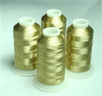 4 Cones of White Gold Metallic Machine Embroidery Thread