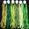 ThreadNanny 6 Spools of Green Tone 100% Pure Silk Ribbons
