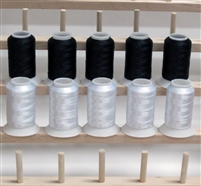 5 White and 5 black Polyester Embroidery Thread Spools
