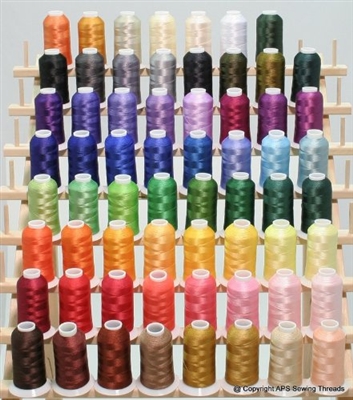 ThreadNanny 63 Brother Colors Embroidery Thread Set 40wt Polyester 1100yds