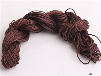 ThreadNanny 25 Yards of 2mm Satin Chinese Knot Cord in Dark Brown