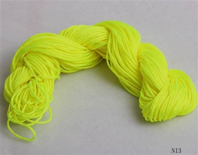 ThreadNanny 25 Yards of 2mm Satin Chinese Knot Cord in Fluorescent yellow
