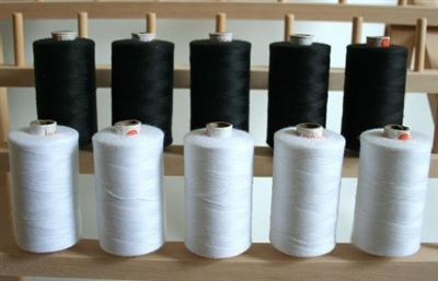 ThreadNanny 1100 Yard Spools of Black and White 3-PLY Polyester Thread