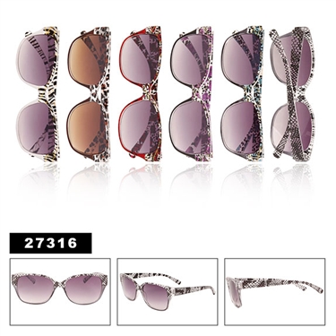Ladies Animal Printed Clear Sunglasses