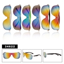 mirrored one piece lens sunglasses